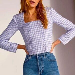 FAVORITE DAUGHTER The Dasha Top in Lilac Tweed Size 2 NWT